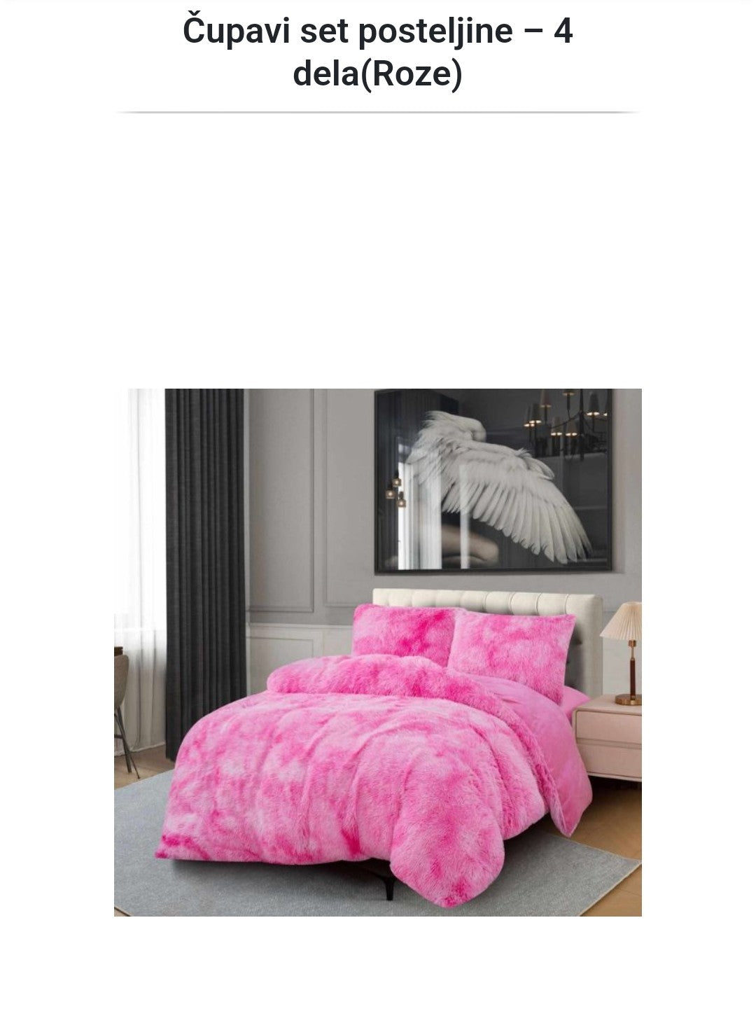 Čupavi set posteljine – 4 dela (Pink)